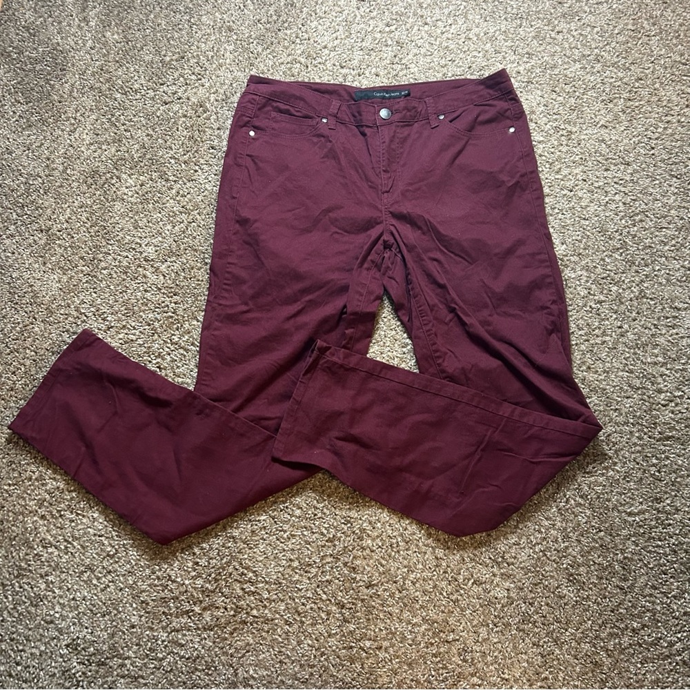 Calvin Klein Jeans Maroon Skinny Pants